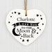 Personalised Love You To The Moon and Back... Ceramic Heart Decoration