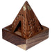 Sheesham Wood Pyramid Incense Cone Burner Box with Elephant
