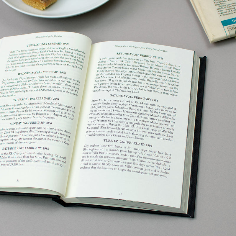 Personalised Manchester City On This Day Book