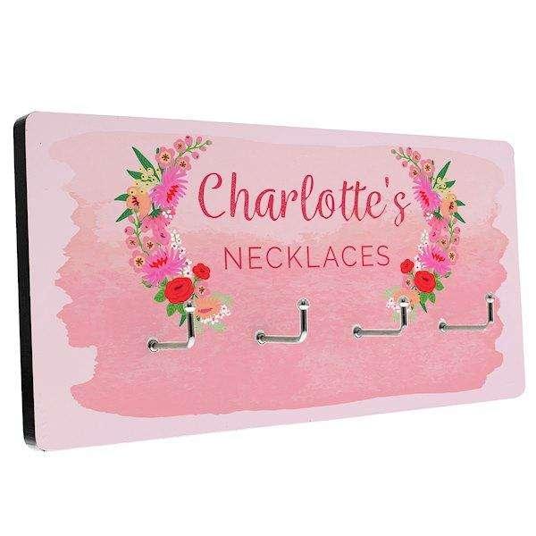 Personalised Floral Wall Hooks - Myhappymoments.co.uk