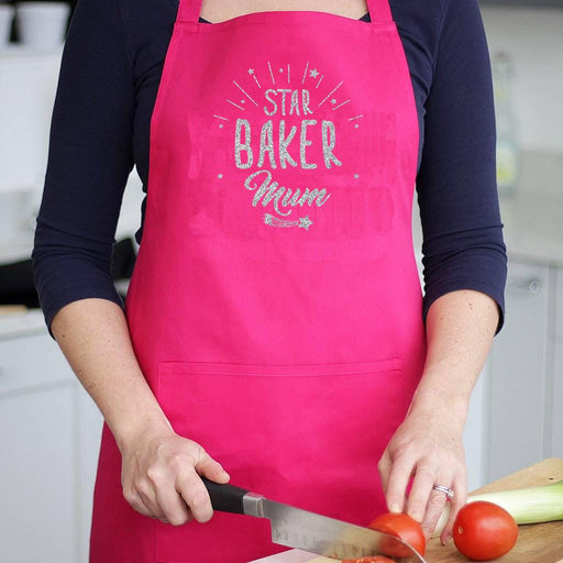 Personalised Star Baker Pink Apron - Myhappymoments.co.uk