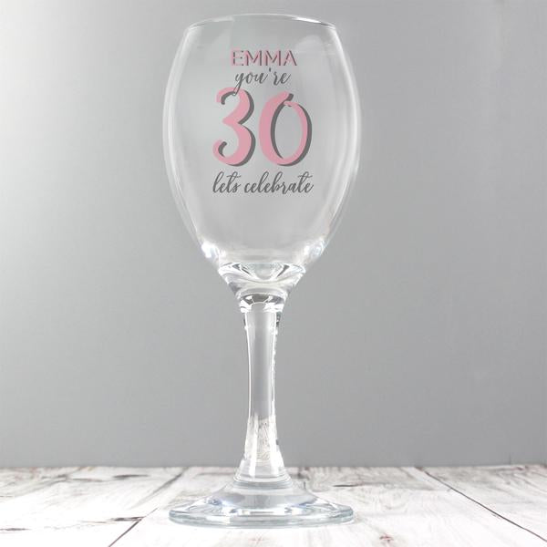 Personalised Birthday Age Wine Glass - Myhappymoments.co.uk