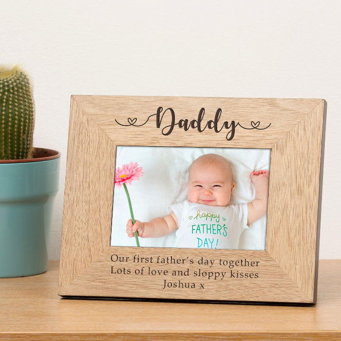 Engraved Daddy Wooden Photo Frame