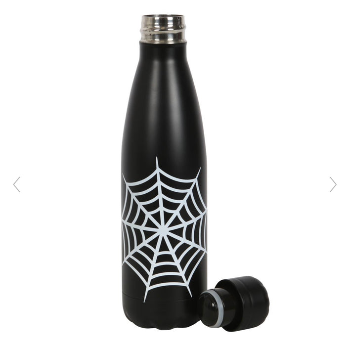 Spiderweb Metal Water Bottle - Gothic Themed Gift