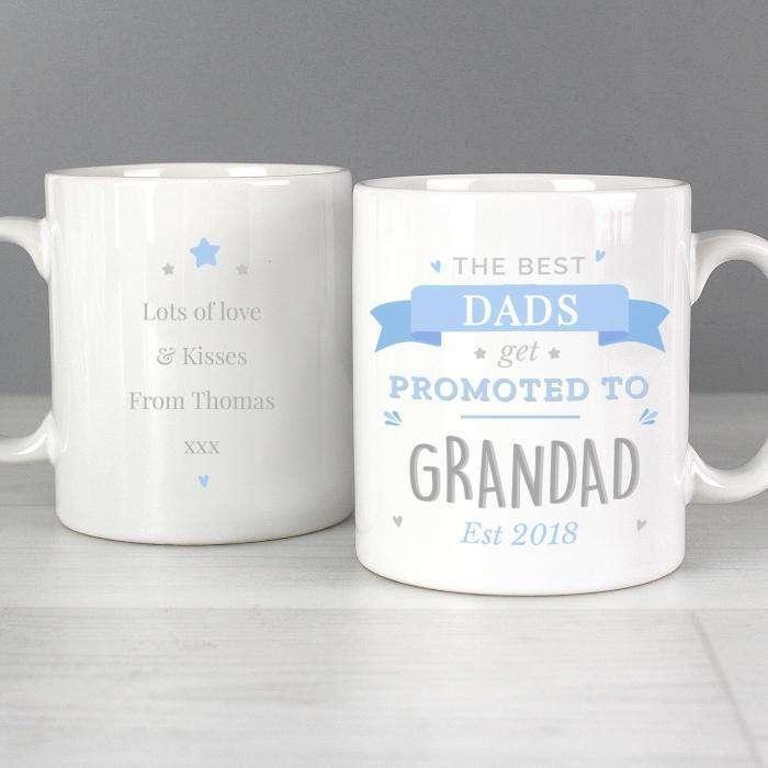 Personalised Blue Promoted to Mug - Myhappymoments.co.uk