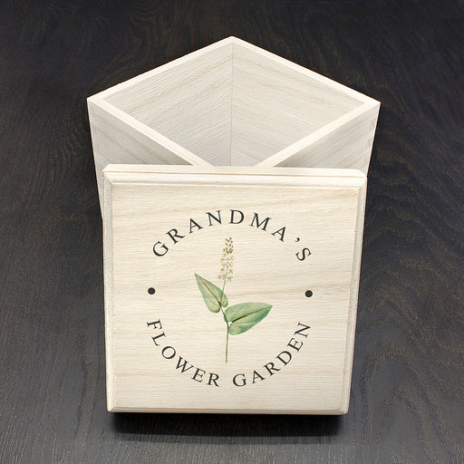 Personalised Gardener's Wooden Seed Box - Stylish Floral