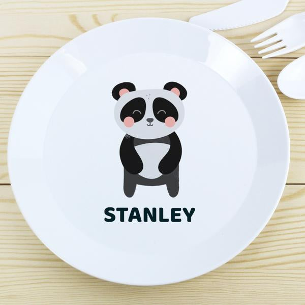 Personalised Panda Plastic Plate - Myhappymoments.co.uk