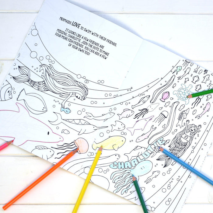 Personalised Mermaid Colouring Book