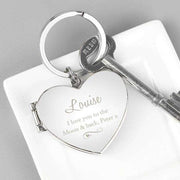 Personalised Swirl Heart Photo Locket Keyring