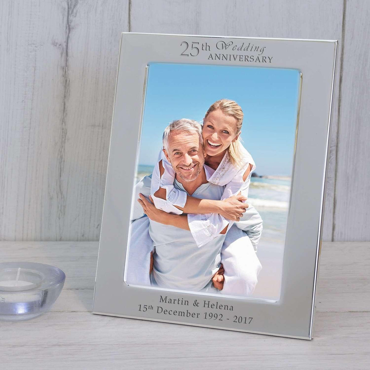 Personalised 25th Silver Wedding Anniversary Photo Frame