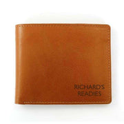 Personalised Any Message Tan Leather Wallet - Myhappymoments.co.uk