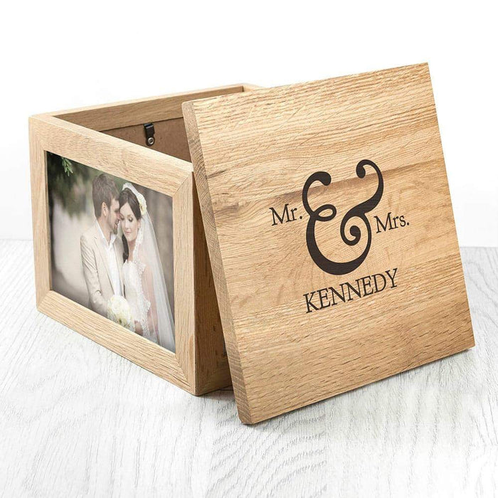 Personalised Wedding Oak Photo Keepsake Box - Myhappymoments.co.uk