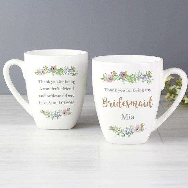 Personalised Thank You For Being My Bridesmaid Mug - Myhappymoments.co.uk