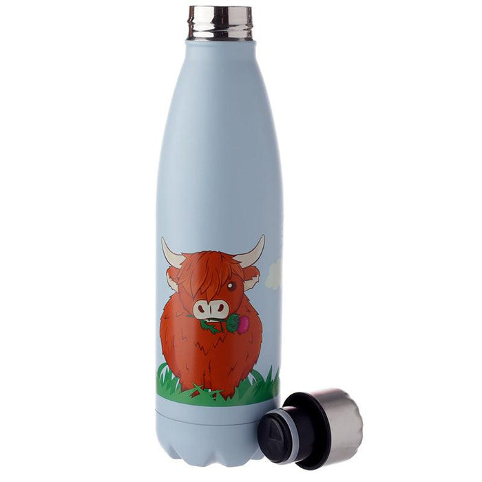 Highland Coo Cow Insulated Drinks Bottle 500ml