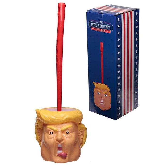 Fun President Donald Trump Head Toilet Brush and Holder