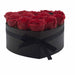 Soap Flower Gift Bouquet In Box - 13 Red Roses - Heart
