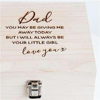 Father Of The Bride Wooden Keepsake Box - Myhappymoments.co.uk