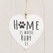 Personalised Home is Where Pet Wooden Heart Decoration - Myhappymoments.co.uk
