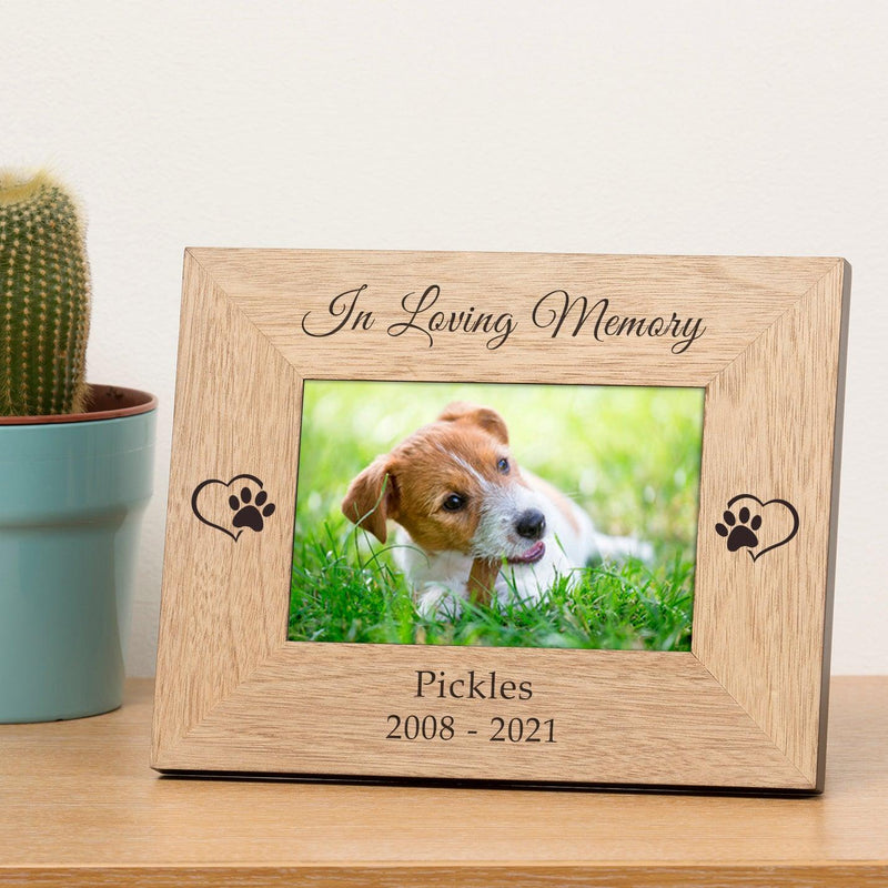 Personalised Dog Memorial Photo Frame - In Loving Memory