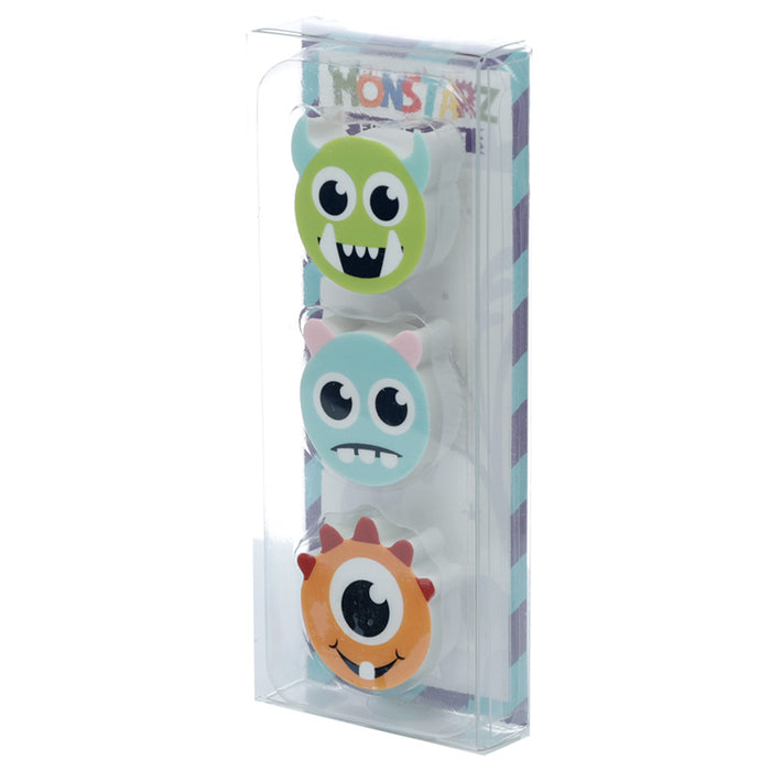 Monstarz Monster 3 Piece Eraser Set