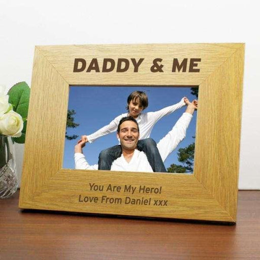 Personalised Daddy & Me Photo Frame Oak Finish 6x4 - Myhappymoments.co.uk