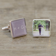 Personalised Groom Cufflinks - Initials & Photo