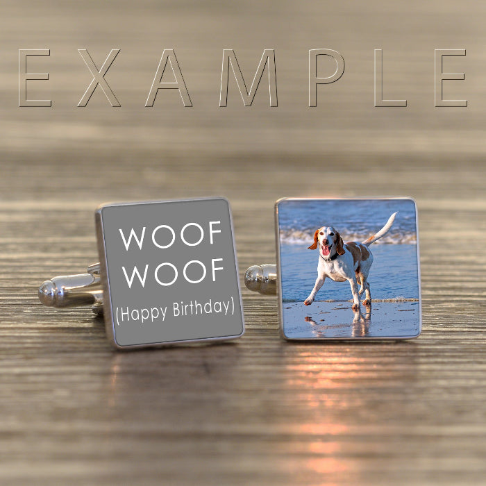 Any Message & Photo Cufflinks With Case