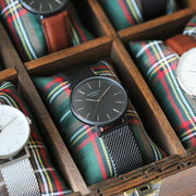 Personalised Men's Architect Minimalist Watch With Pitch Black Mesh Strap