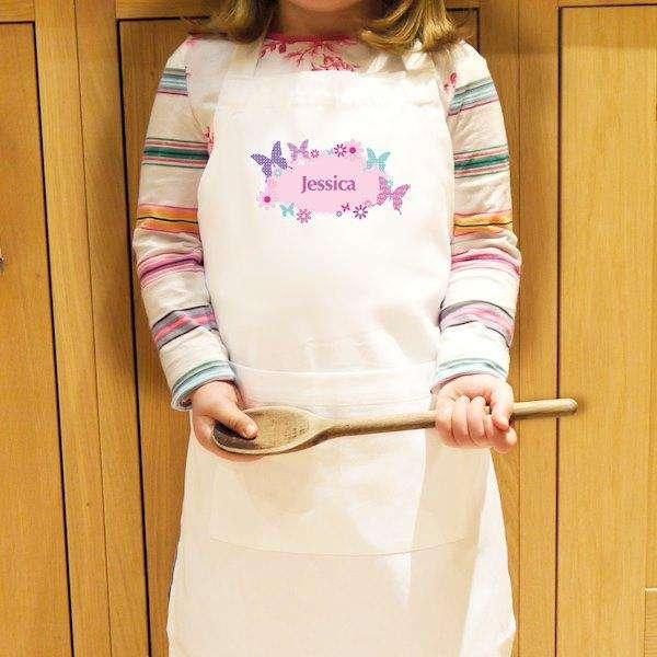 Personalised Butterfly Children's Apron - Myhappymoments.co.uk