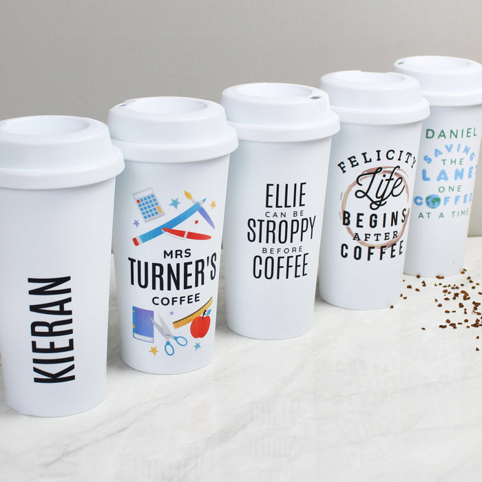Personalised Name Double Walled Travel Mug