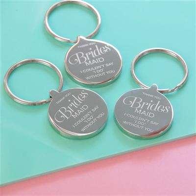 Personalised Bridesmaid Wedding Keyring - Myhappymoments.co.uk