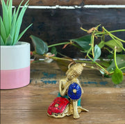 Buddha with Head on Knee Hand Crafted Brass Figurine