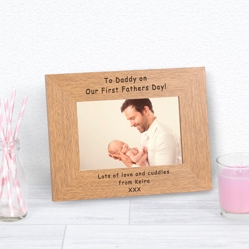 Personalised To Daddy On Our First Fathers Day Photo Frame - Myhappymoments.co.uk