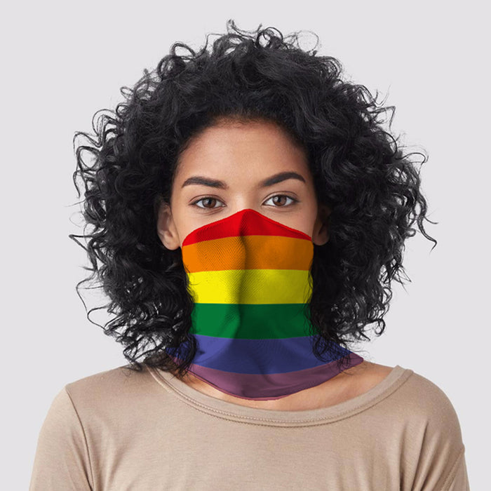Rainbow Neck Scarf Bandana Face Covering