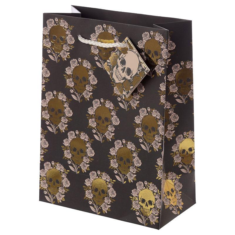 Skulls & Roses Metallic Medium Gift Bag