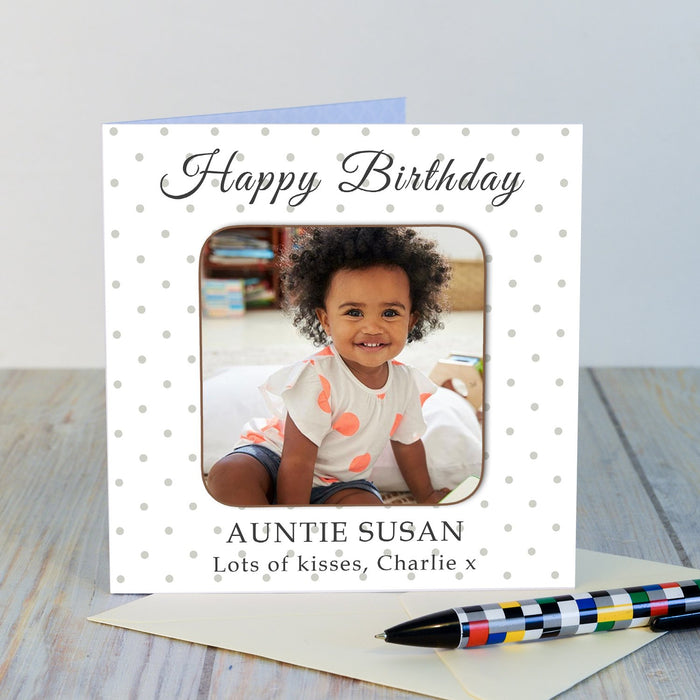 Personalised Photo Coaster Card- Happy Birthday