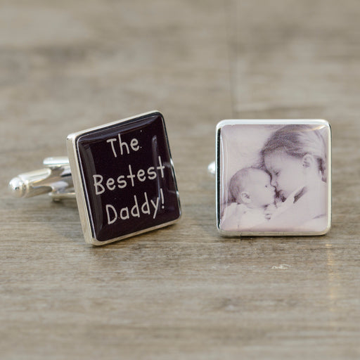 The Bestest Daddy Photo Cufflinks - Myhappymoments.co.uk