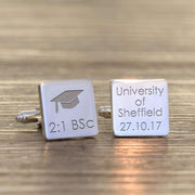 Personalised Graduation Square Cufflinks - Myhappymoments.co.uk