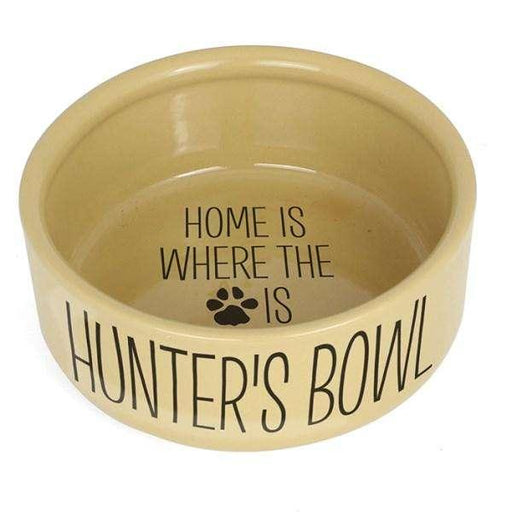 Personalised Home Is Where Large Brown Dog Bowl - Myhappymoments.co.uk