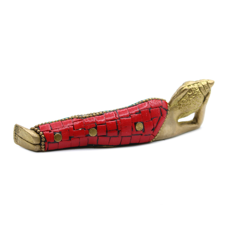 Hand Crafted Brass Reclining Buddha Figurine