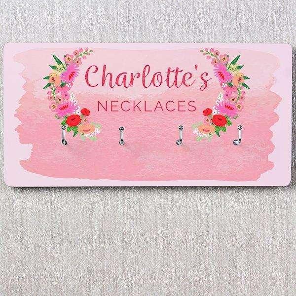 Personalised Floral Wall Hooks - Myhappymoments.co.uk