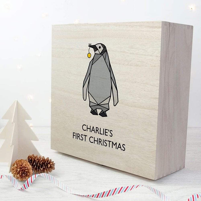Personalised Baby Penguin First Christmas Eve Box