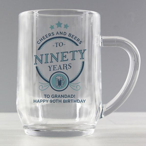 Personalised Birthday Cheers and Beers Tankard Glass - Myhappymoments.co.uk