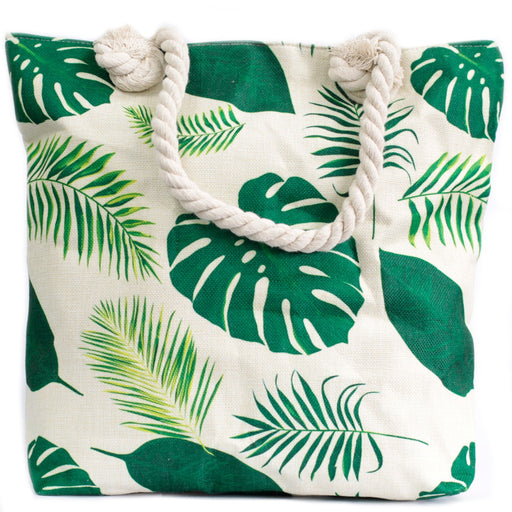 Tropical Greens Rope Handle Beach Tote Bag - Myhappymoments.co.uk