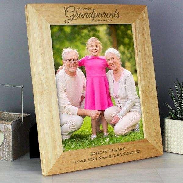 Personalised 8x10 'The Best Grandparents' Wooden Frame - Myhappymoments.co.uk