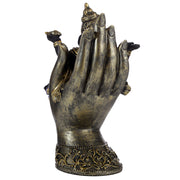 Purple, Gold and Black Ganesh Lying in Buddha Hand Statue