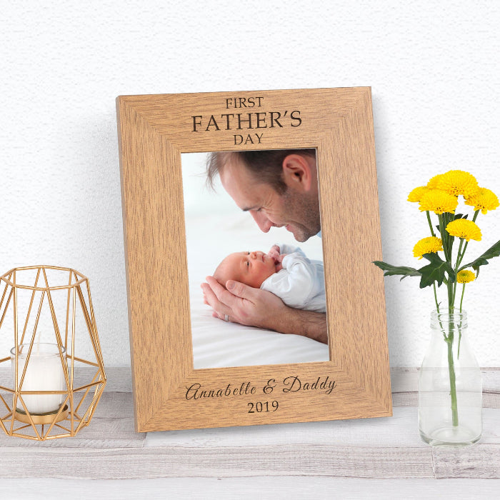 Engraved First Fathers Day Photo Frame