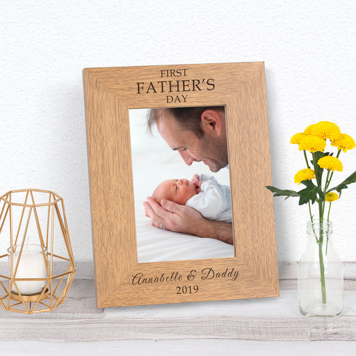 Personalised First Fathers Day Photo Frame 6x4 - Myhappymoments.co.uk