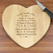 Personalised We Go Together Like Heart Chopping Board - Myhappymoments.co.uk
