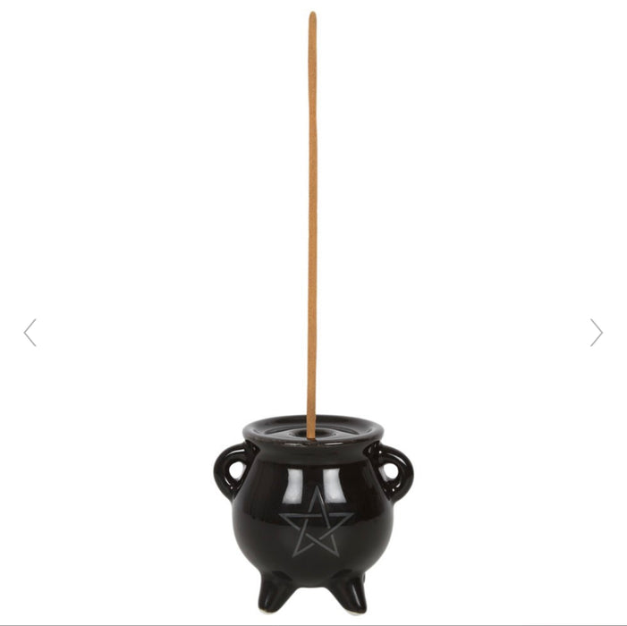 Pentagram Cauldron Ceramic Incense Holder